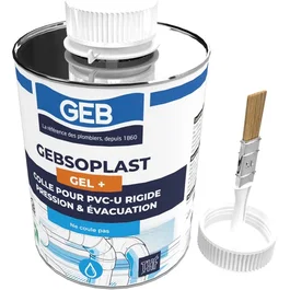 Geb Colle PVC Gebsoplast Gel Plus - 1 L - pour PVC rigide pression et évacuation eau potable