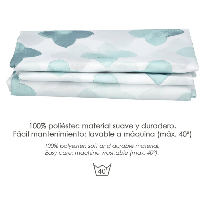 ORYX Rideau de douche géométrique bleu aqua 180x200cm imperméable