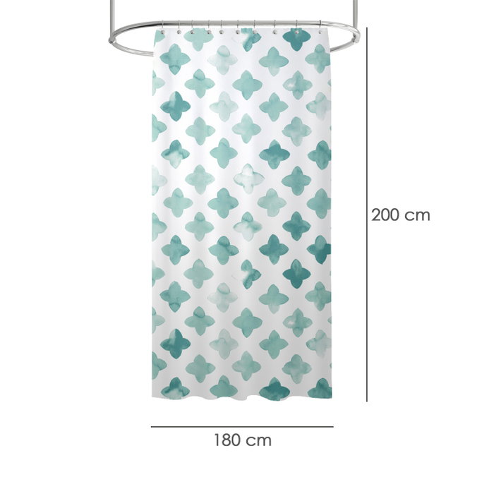 ORYX Rideau de douche géométrique bleu aqua 180x200cm imperméable