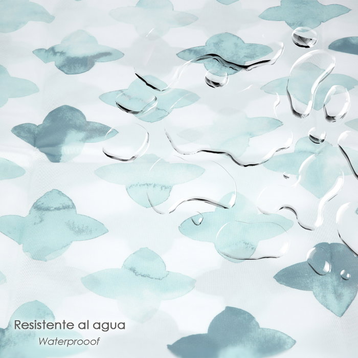 ORYX Rideau de douche géométrique bleu aqua 180x200cm imperméable