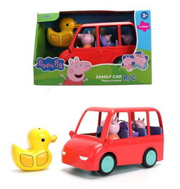 Smoby Voiture Télécommandée Peppa Pig Familiale 17 cm en Espagnol et Portugais avec Manette - Jouet Enfant en Plastique
