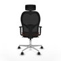 Piqueras y Crespo Chaise de Bureau avec Appui-tête Jorquera 1D086N2 Marron Noir