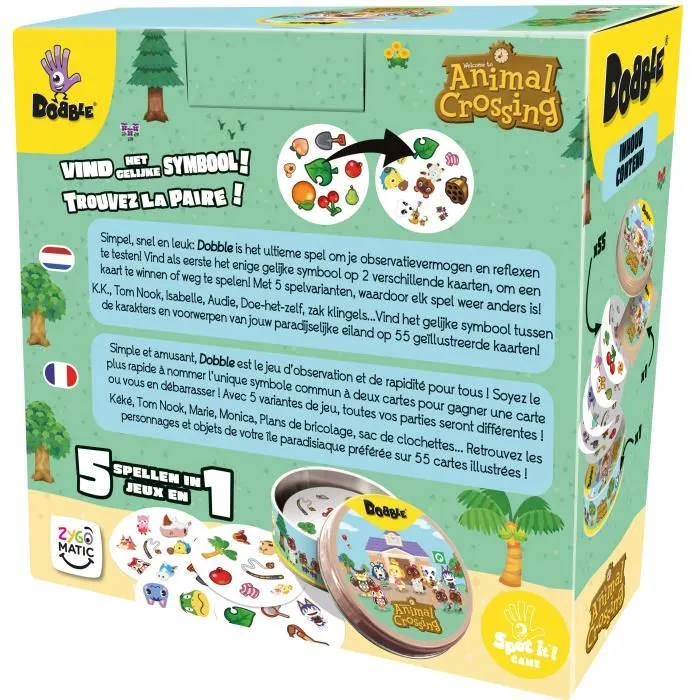 Asmodee Dobble Animal Crossing (Eco Sleeve) FR/NL - Jeu de société en français