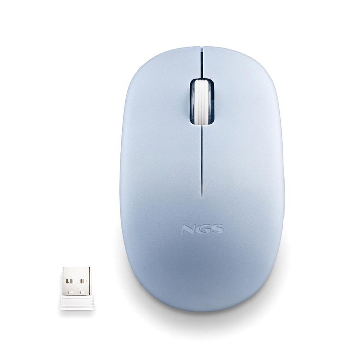 NGS Souris Optique Sans Fil 1000 DPI USB Silencieuse Ambidextre Plug and Play - Bleu