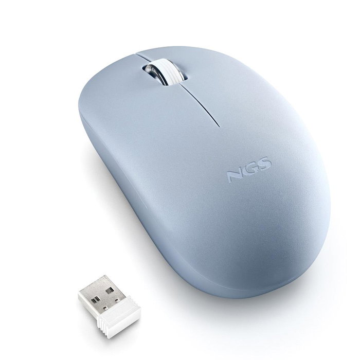 NGS Souris Optique Sans Fil 1000 DPI USB Silencieuse Ambidextre Plug and Play - Bleu