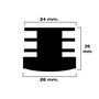 MAURER Embouts ronds intérieurs noirs 26mm, lot de 4