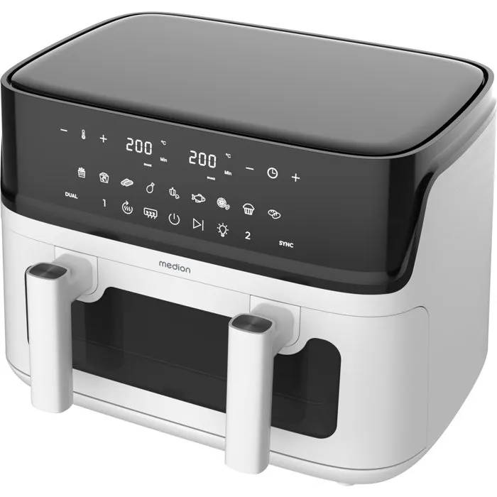 Medion P25 XXL Flex M - Friteuse à air 10,8L - Blanc Mat Medion P25 XXL Flex M - Friteuse à air 10,8L - Blanc Mat
