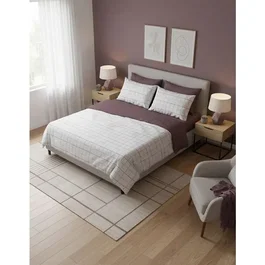 Parure de lit King Size Rose / Blanc en coton renforcé, 1 housse de couette et 2 taies d'oreiller