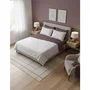 Parure de lit King Size Rose / Blanc en coton renforcé, 1 housse de couette et 2 taies d'oreiller