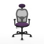 Piqueras y Crespo Chaise de Bureau Jorquera avec Appui-tête, Violet et Gris