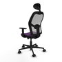 Piqueras y Crespo Chaise de Bureau Jorquera avec Appui-tête, Violet et Gris