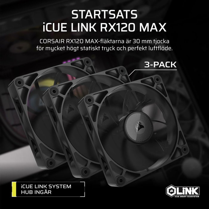 Corsair iCUE LINK RX120 Max Triple Fan Noir