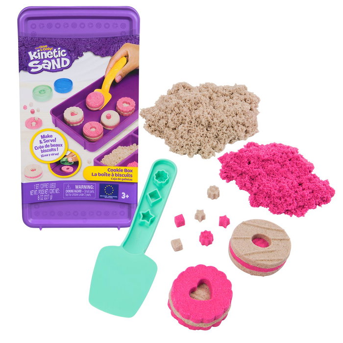 Kinetic Sand Kit Caisse à Cookies - 227 g de Sable Magique Rose et Marron avec 2 Moules, Spatule et Boîte de Stockage - Jouet Créatif pour Enfants +3 ans - Réf. 6071549 Spin Master Kinetic Sand Kit Caisse à Cookies - 227 g de Sable Magique Rose et Marron avec 2 Moules, Spatule et Boîte de Stockage - Jouet Créatif pour Enfants +3 ans - Réf. 6071549 Spin Master