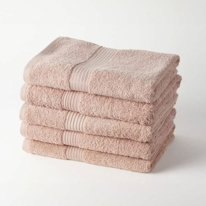 Today Lot de 5 draps de bain Essential Rose 70 x 130 cm Today Lot de 5 draps de bain Essential Rose 70 x 130 cm