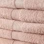 Today - LOT DE 5 - Draps de bain 70x130 cm - 100% Coton 450 g/m² - Couleur Rose - Doux et Résistant