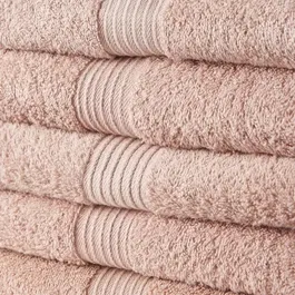 Today - LOT DE 5 - Draps de bain 70x130 cm - 100% Coton 450 g/m² - Couleur Rose - Doux et Résistant