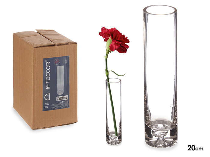 GIFTDECOR Vase en Cristal Ovalé Transparent