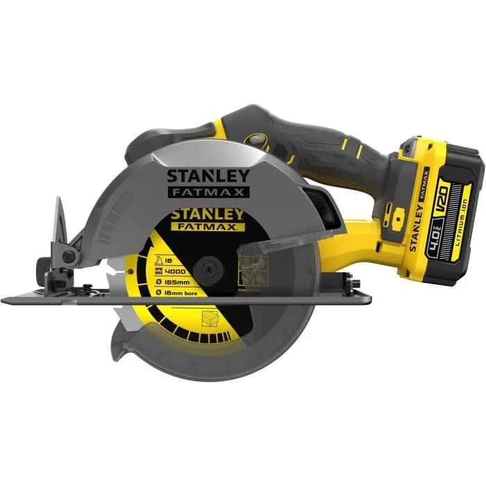Stanley Fatmax SFMCS500M2K-QW Scie Circulaire 165 mm 18V Lithium avec 2 Batteries 4Ah