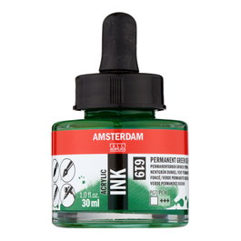 Amsterdam Peinture Acrylique Vert Permanent Foncé 619, 30 ml