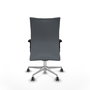 Chaise Albacete confidente Synchro 5 positions Tissu Gris Structure d' aluminium Accoudoir 2D Sans appui-tête Roulettes 65mm pour moquette