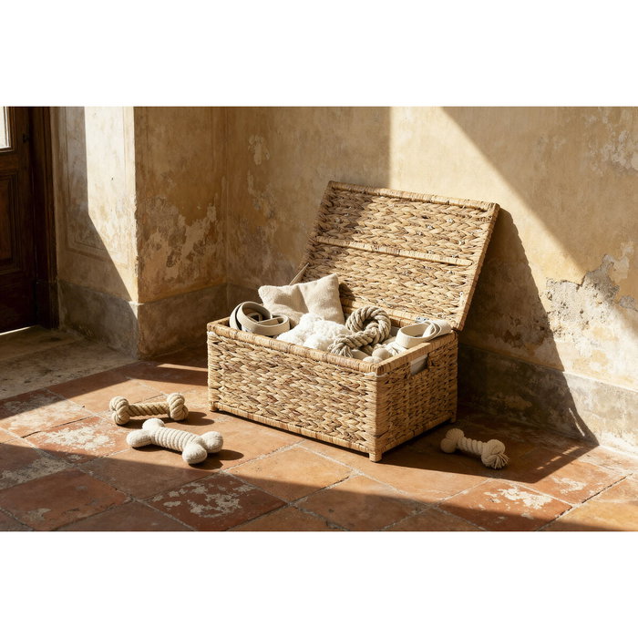 Home ESPRIT Panier à linge Tropical Blanc et Naturel - Lot de 2 unités