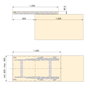 Emuca Rails de table coulissante Twice Top, Aluminium, Anodisé mat