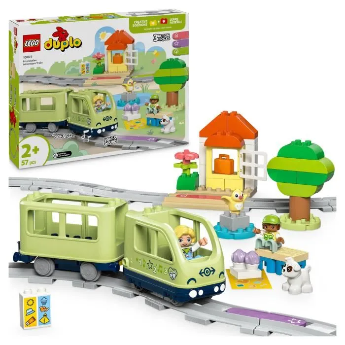Lego DUPLO 10427 Le Train d'Aventures Interactif - Jouet de Construction Éducatif avec Sons et Lumières - 57 Pièces - Pour Enfants dès 2 Ans Lego DUPLO 10427 Le Train d'Aventures Interactif - Jouet de Construction Éducatif avec Sons et Lumières - 57 Pièces - Pour Enfants dès 2 Ans