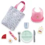 Corolle - Grand coffret repas pour poupon 36/42 cm - Set d'accessoires de cuisine jouet avec assiette, couverts et tote bag floral - À partir de 24 mois
