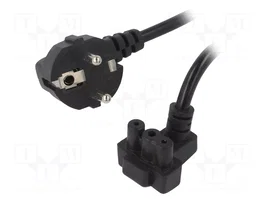 AKYGA Câble d'alimentation H03VV-F 3x0,5mm² noir 1,5m