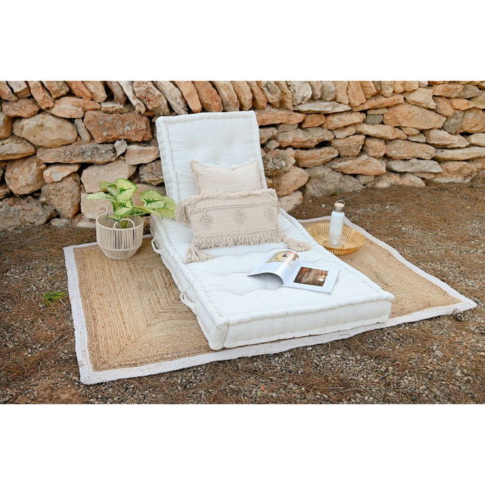Coussin de sol DKD Home Decor Bleu Blue marine Greige 110 x 78 x 12 cm (3 Unités)