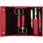 Zwilling Kit de manucure et pédicure 5 pièces avec ciseaux à ongles et étui en cuir rouge