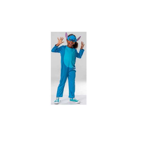 Liragram Déguisement Disney Stitch Bleu pour Enfant - Taille 5-6 Ans