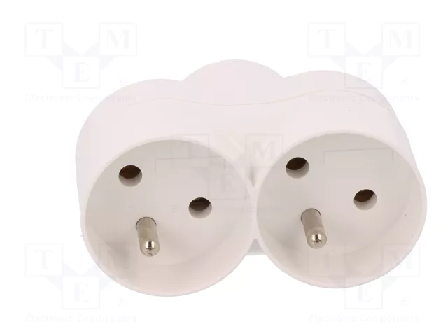 PAWBOL Multiprise d'alimentation AC 2P+PE Blanche avec mise à la terre