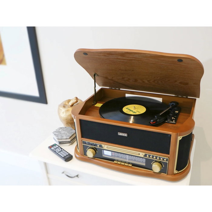 Lenco TCD-2551WD Système HiFi rétro en bois