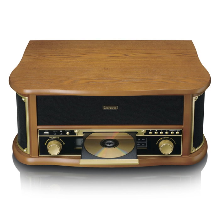 Lenco TCD-2551WD Système HiFi rétro en bois