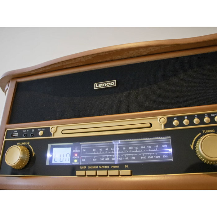 Lenco TCD-2551WD Système HiFi rétro en bois