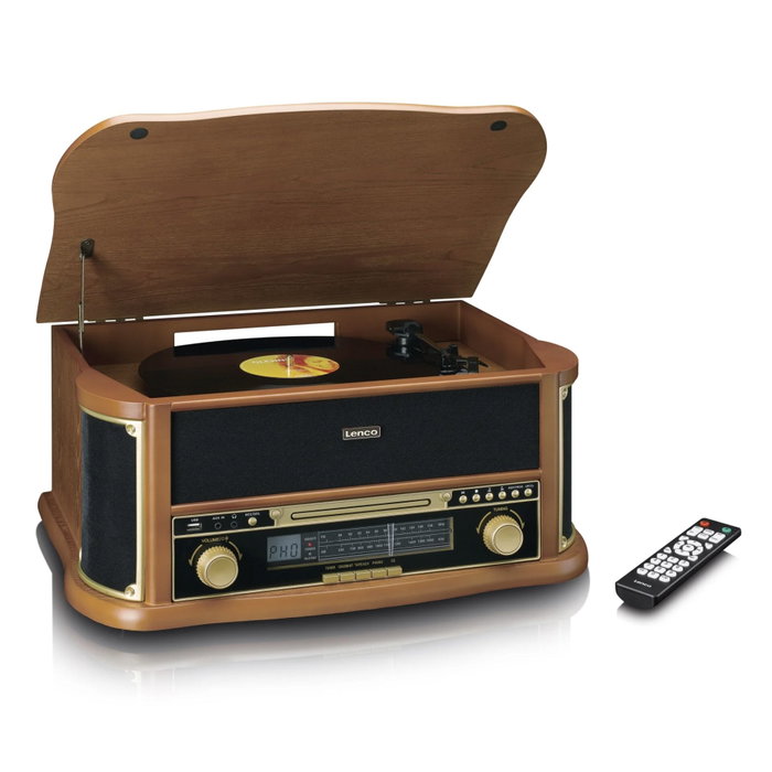 Lenco TCD-2551WD Système HiFi rétro en bois
