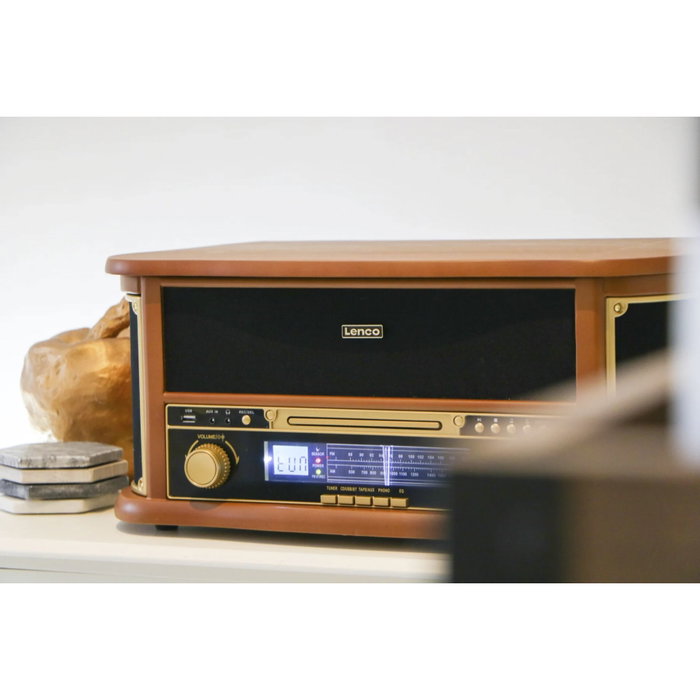 Lenco TCD-2551WD Système HiFi rétro en bois
