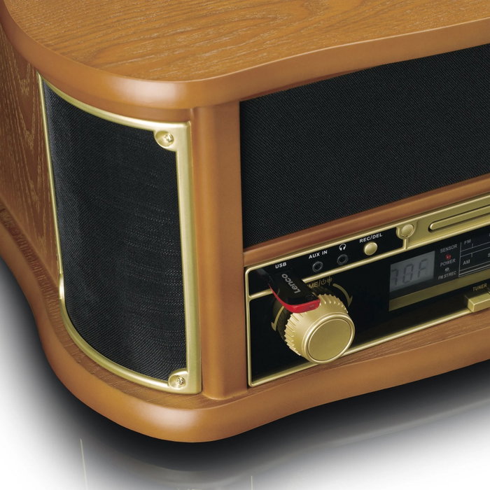 Lenco TCD-2551WD Système HiFi rétro en bois