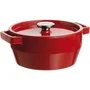 Pyrex SLOW COOK Cocotte ronde en fonte émaillée 24 cm - 3,6 L - Rouge/crème - Compatible induction, lave-vaisselle, four