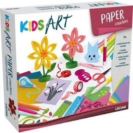 Liscianigiochi KIDS ART - Kit Créatif Enfant avec Rubans, Paillettes, Tampons et Quilling pour Effets Graphiques - Dès 7 Ans