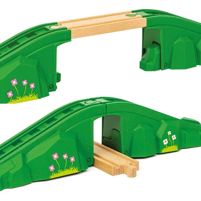 BRIO 36107 Pont Modulaire en Bois de Hêtre pour Circuit de Train - Accessoire d'Extension Compatible BRIO World - À Partir de 3 Ans