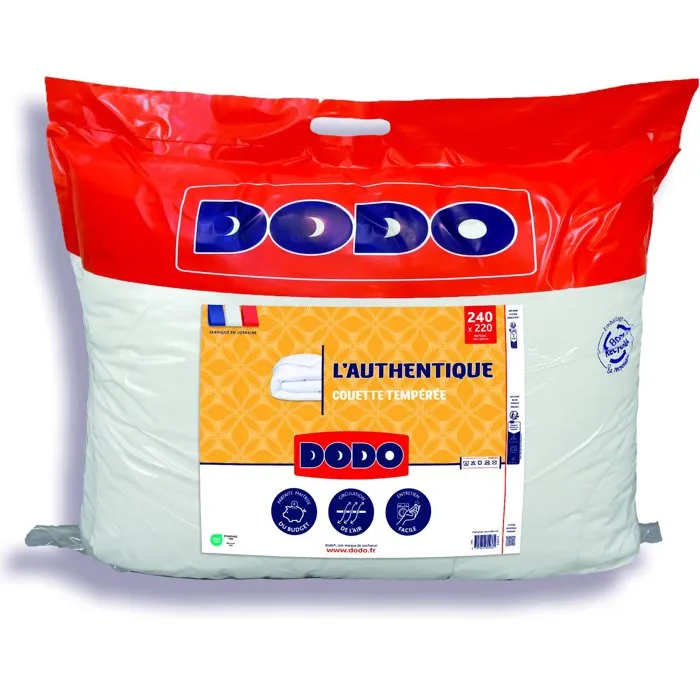 DODO Couette Tempérée L'Authentique 250gr/m² 220x240cm Blanc 100% Polyester DODO Couette Tempérée L'Authentique 250gr/m² 220x240cm Blanc 100% Polyester