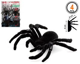 Atosa Assortiment de 4 Araignées Noires