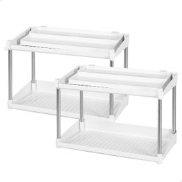 Max Home Organiseur pour placard de cuisine Blanc, 2 Étagères, 2 Unités