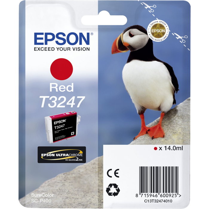 Epson Cartouche d'encre UltraChrome Hi-Gloss2 Rouge T324 T3247 Epson Cartouche d'encre UltraChrome Hi-Gloss2 Rouge T324 T3247