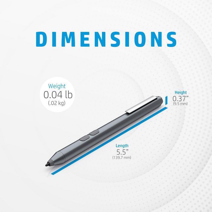 HP Stylet MPP 1.51 pour PC - Compatible Microsoft, 2 boutons personnalisables, pointe précise, autonomie de batterie 18 mois