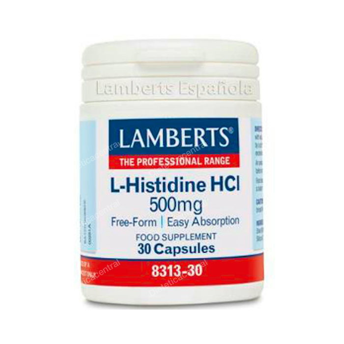 LAMBERTS L-Histidine Hcl 500 Mg 30 Capsules Complément Alimentaire Acide Aminé LAMBERTS L-Histidine Hcl 500 Mg 30 Capsules Complément Alimentaire Acide Aminé