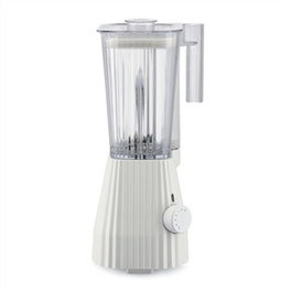 Alessi MDL09 W Blender Plissé - Batteur et Mixeur Blender de Vaso Blanc avec Pichet 1,5 Litres - Design Michele De Lucchi