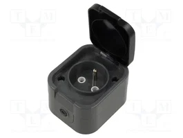 ABEX Socle d'alimentation AC 2P+PE 250V 16A gris